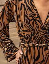 FANCY14835N701 Velvet Tiger Print Jumpsuit