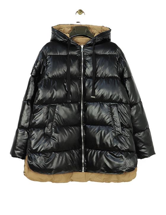 AT8535B Midi Hooded Double Faces Puffer Jacket