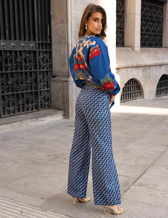 MILDA14803N012 Printed Wide Leg Pants