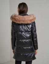 AT8332B Hooded Puffer Jacket With Faux Fur