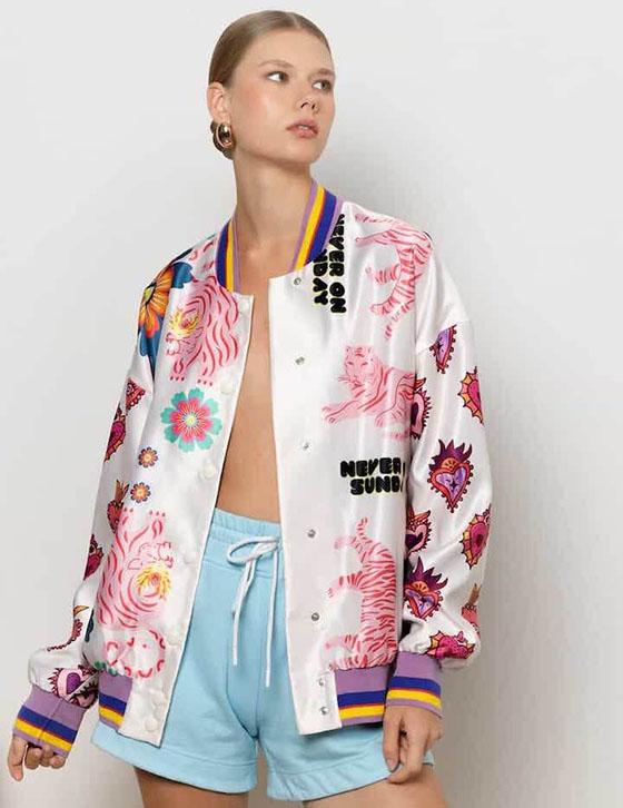 VIVIAN149133002 Printed Bomber