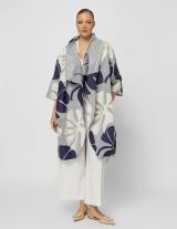 25S505 Floral Denim Midi Jacket