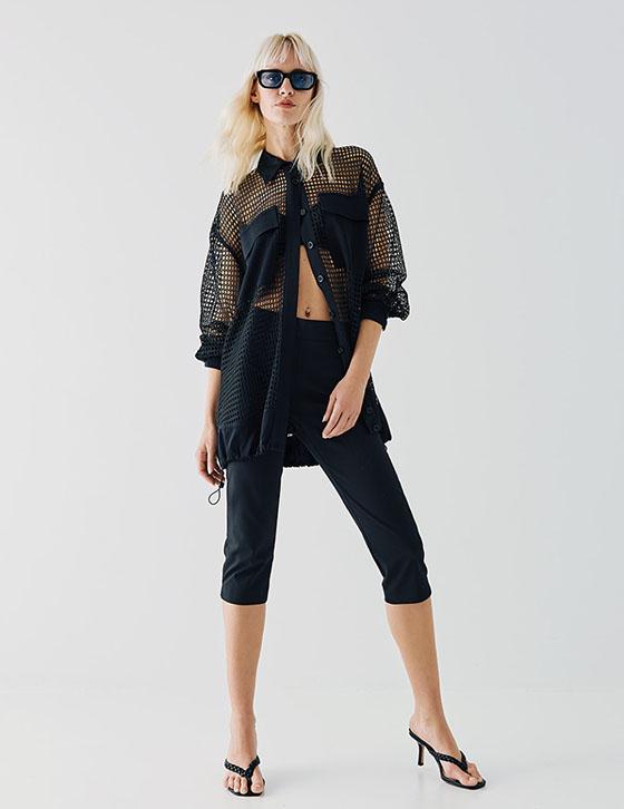 53-1027-529 Bomber jacket μακρύ δίχτυ