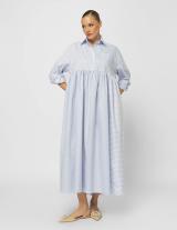 25S967 Oversized Stripped Shirt Dress