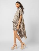 25S315 High+Low Leopard Print Jacket