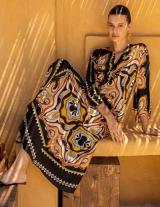 LAYLA14907N165 Μακρύ Satin Caftan Style Φόρεμα