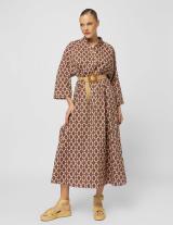 25S925 Long  Printed Shirt Dress