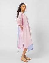 25S966 Stripped Midi Shirtdress