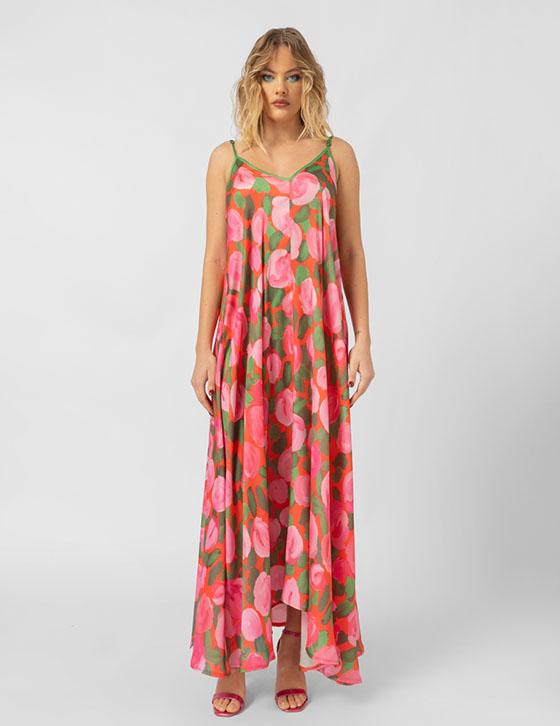 25S937 Μακρύ Floral Φόρεμα