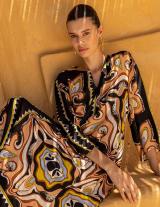 LAYLA14907N165 Μακρύ Satin Caftan Style Φόρεμα