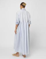  25S967 Oversized Stripped Shirt Dress