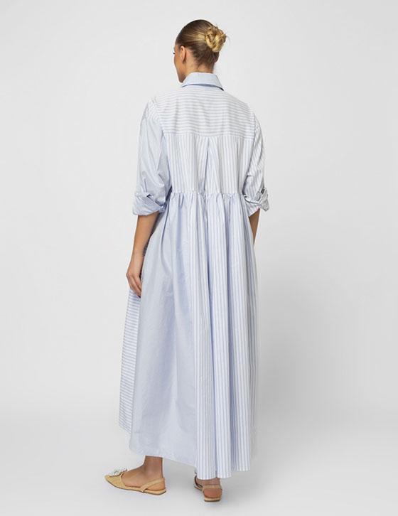  25S967 Oversized Stripped Shirt Dress