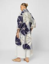 25S505 Floral Denim Midi Jacket