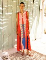 VASE14907N180 Satin Αμάνικο Caftan Style Φόρεμα
