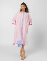 25S966 Stripped Midi Shirtdress