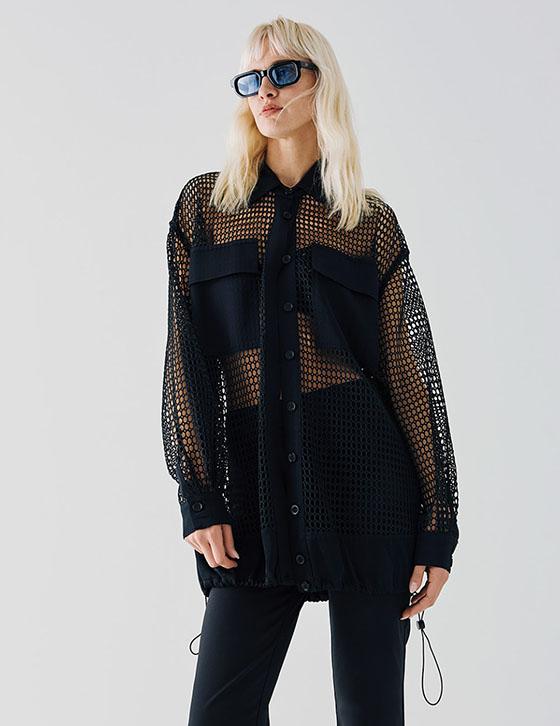 53-1027-529 Bomber jacket μακρύ δίχτυ