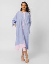  25S966 Stripped Midi Shirtdress