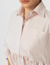 25S967 Oversized Stripped Shirt Dress