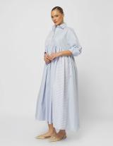  25S967 Oversized Stripped Shirt Dress