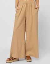 25S734 Wide Leg Λινό Παντελόνι
