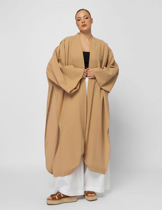  25S516 Oversized Linen Kimono