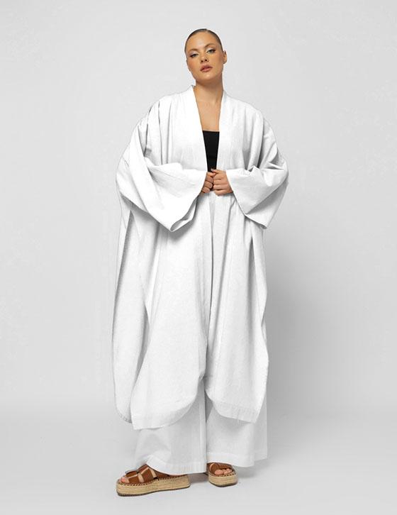   25S516 Oversized Linen Kimono