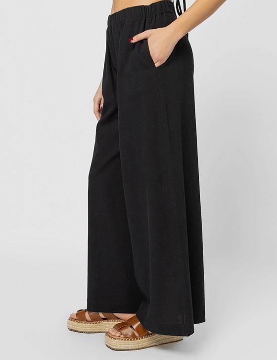 25S734 Wide Leg Λινό Παντελόνι