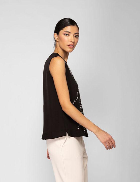 26X330 Sleeveless Top Strass