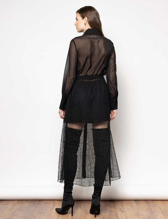 ITZEL15007N009 Μακρύ Φόρεμα Δαντέλα