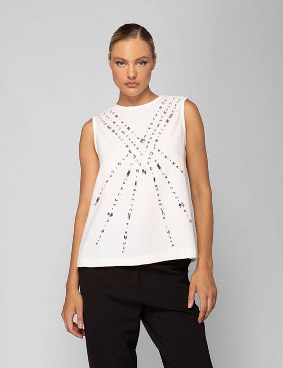  26X330 Sleeveless Top Strass