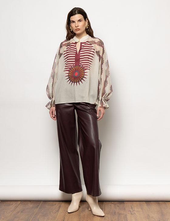 REGINE15001N408 Printed Πουκάμισο με Poet Μανίκι