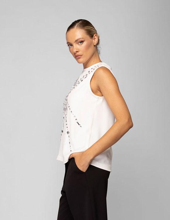  26X330 Sleeveless Top Strass