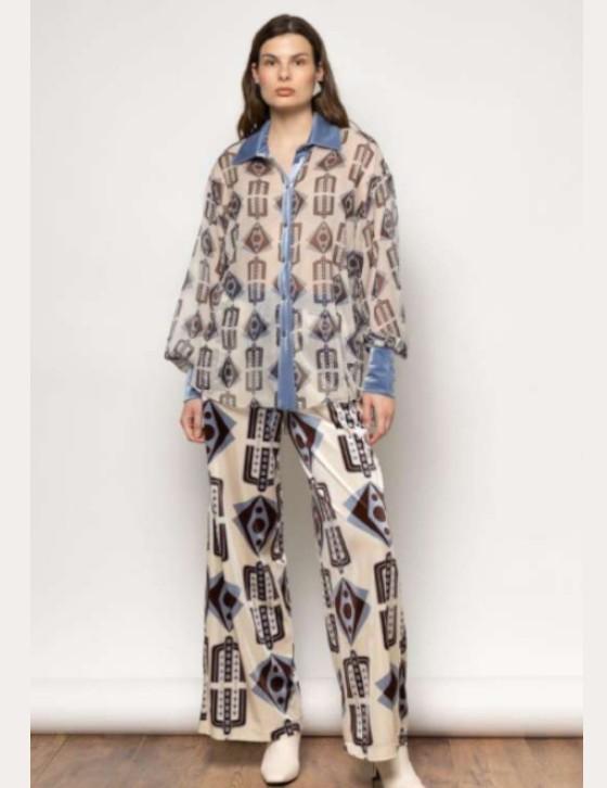  OPHELIE15004N226 Velvet Print Παντελόνα
