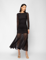 26x909 Long Black Tulle Dress