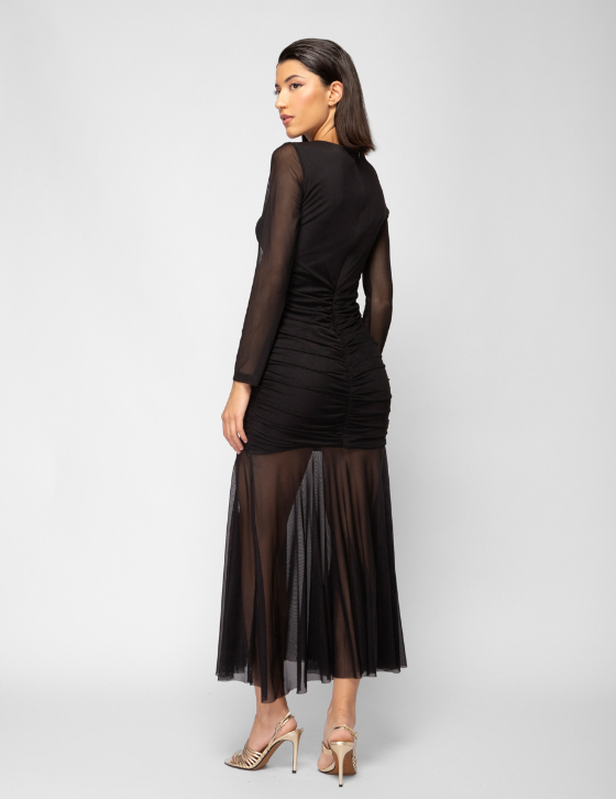 26x909 Long Black Tulle Dress