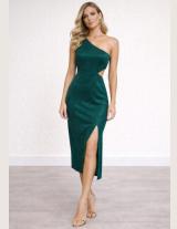 OFFER / 8499 One Shoulder Lurex Midi Dress