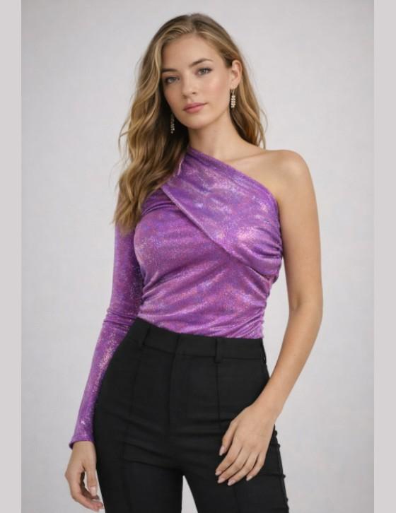 OFFER / 8517 One Shoulder Lurex Top