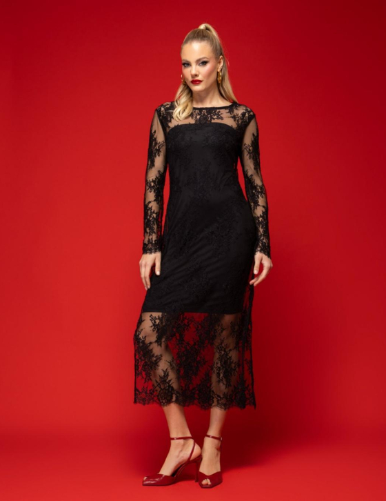 ZELDA26X939 Lace Midi Dress