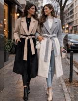 ANIELE15014N114 Double Fur Fabric Long Coat