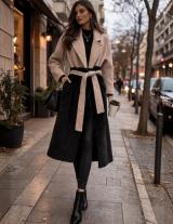 ANIELE15014N114 Double Fur Fabric Long Coat