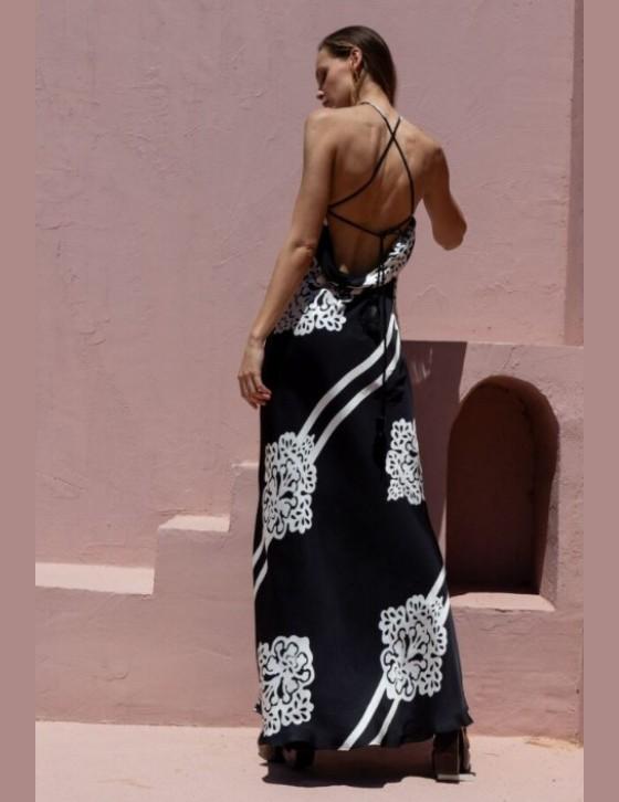 LIORADRESS/15107N219 Halterneck Maxi Φόρεμα με ανοιχτή πλάτη