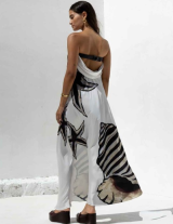 HAZEDRESS/15107N216 Strapless Satin Μακρύ Φόρεμα
