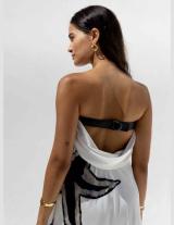 HAZEDRESS/15107N216 Strapless Satin Μακρύ Φόρεμα