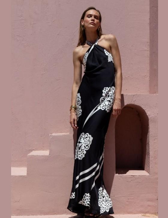LIORADRESS/15107N219 Halterneck Maxi Φόρεμα με ανοιχτή πλάτη