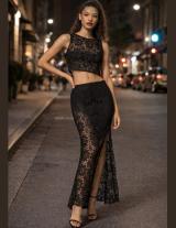 25S331 Lace Top Αμάνικο