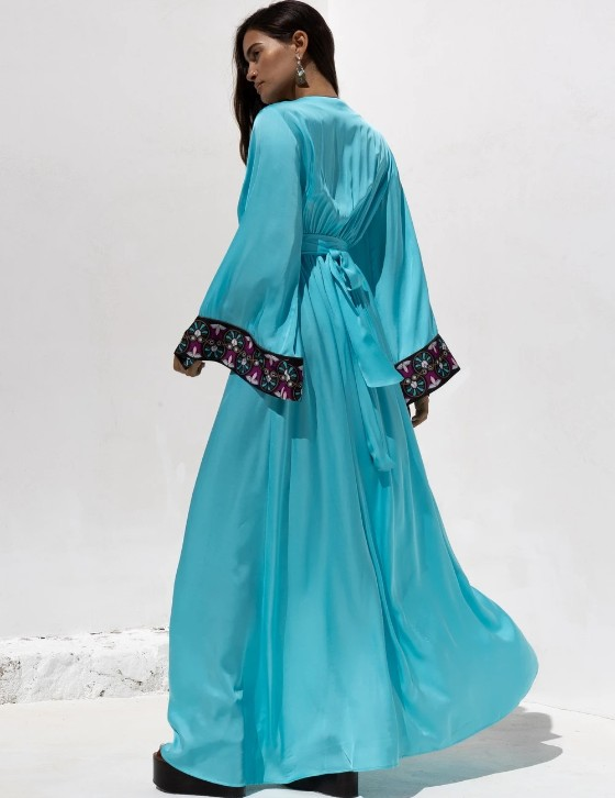 DREAMY15107N257  Σατέν Κιμονό Φόρεμα