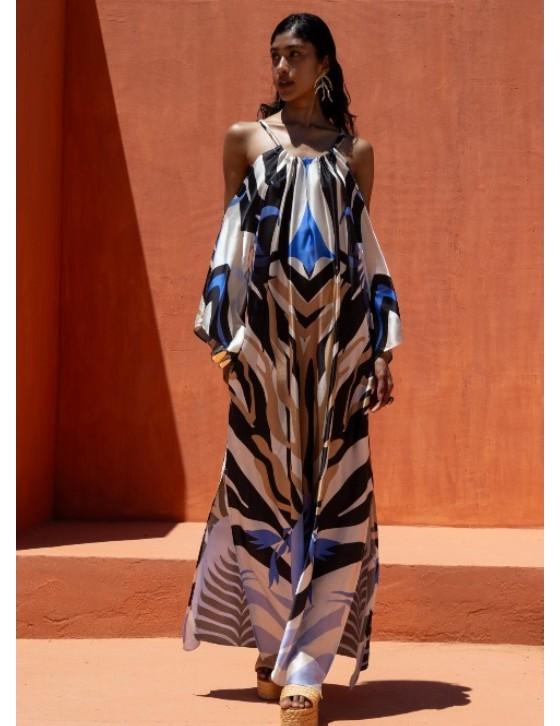 KALANIEDRESS/150107N259 Halterneck Maxi Φόρεμα με Ανοιχτούς ώμους
