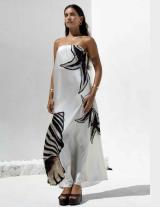 HAZEDRESS/15107N216 Strapless Satin Μακρύ Φόρεμα