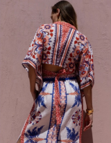 SORATOP/15101N009 Wrap Crop Top με Print