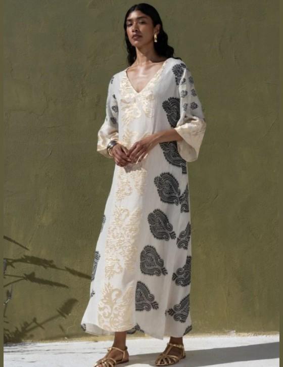 MEIRADRESS/15107N251 Maxi Φόρεμα με V λαιμόκομψη